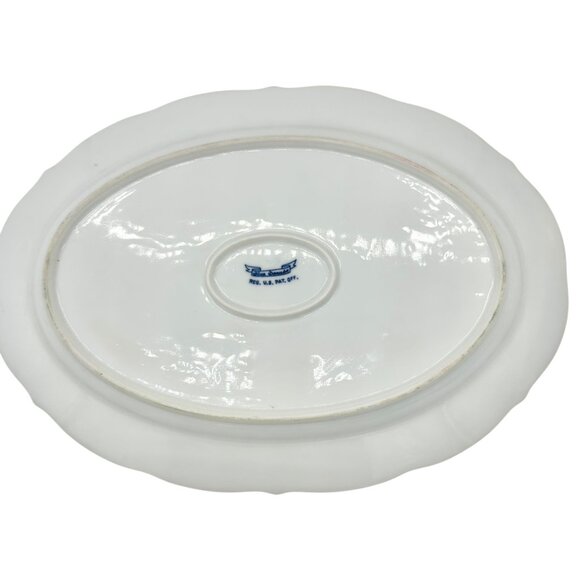 Blue Danube Oval Serving Platter 14x10 White Blue Floral Pattern Porcelain Dish - Picture 2 of 6